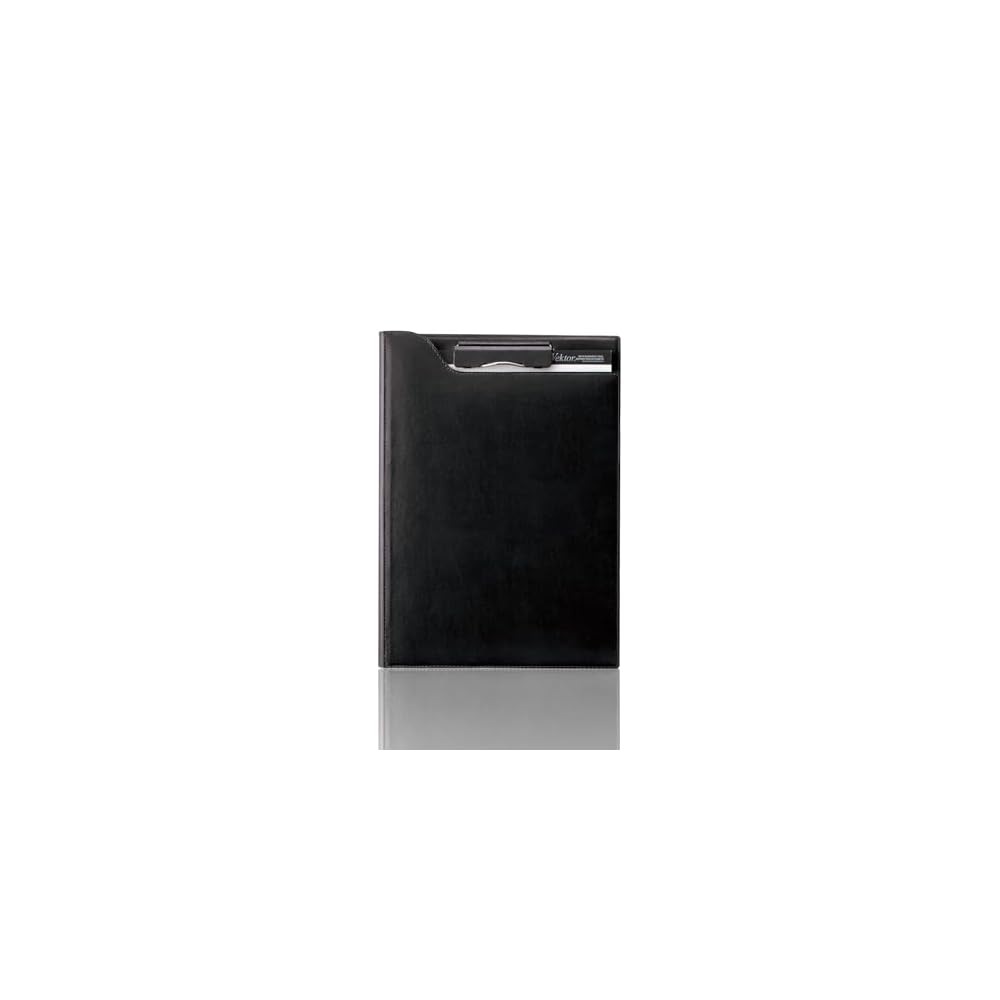 Raymay Fujii zeitVektor A4 Leather Clip File, Black ZVF654B