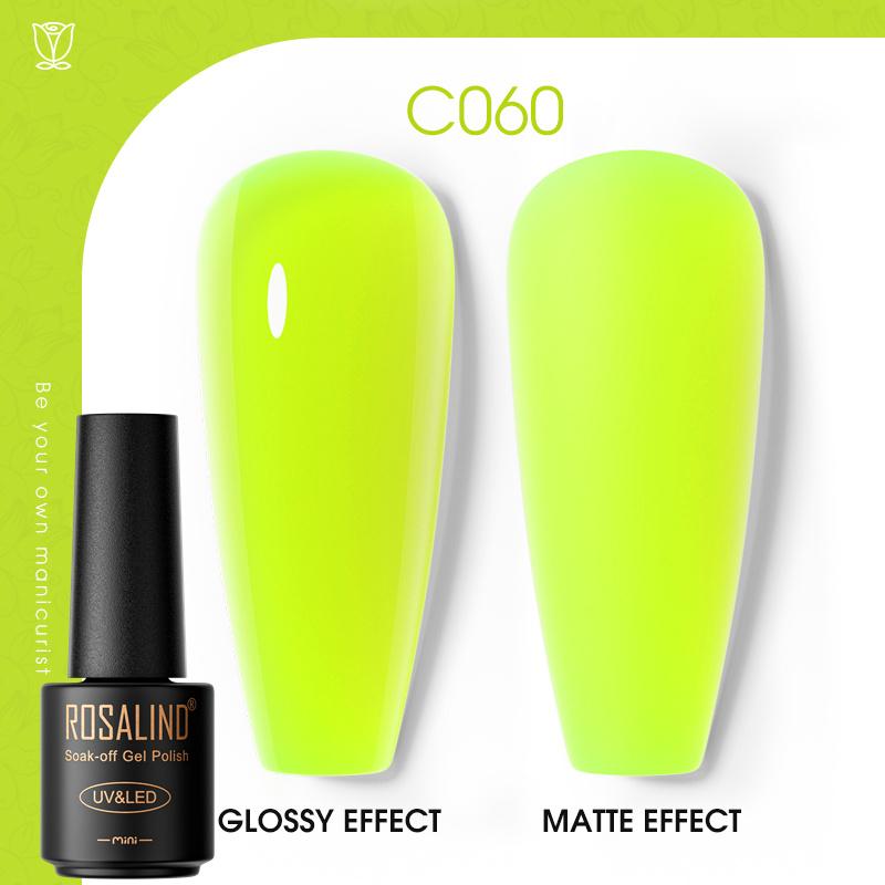 ROSALIND Mini gelový lak na nehty Soak Off Gel laky Nail Art Semipermanentní Pure Color Gel Polish Base Top Coat