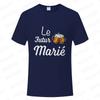 French Evg Team Married Tops Single Farewell Bachelor Party T Shirt Future Groom Man Tshirt Fashion Beer Graphic Wedding Tees