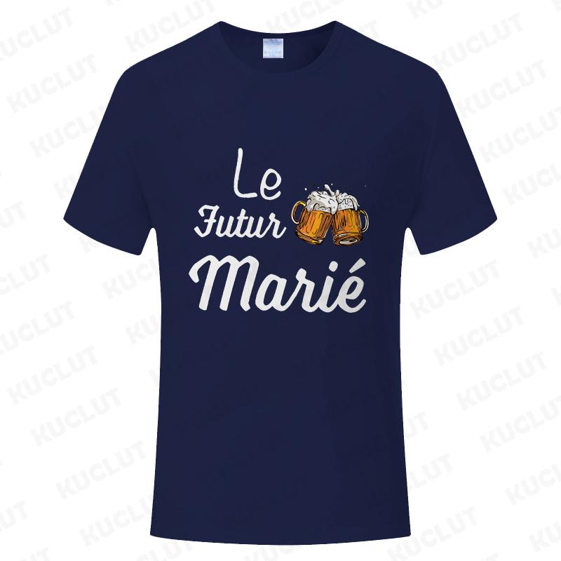 French Evg Team Married Tops Single Farewell Bachelor Party T Shirt Future Groom Man Tshirt Fashion Beer Graphic Wedding Tees