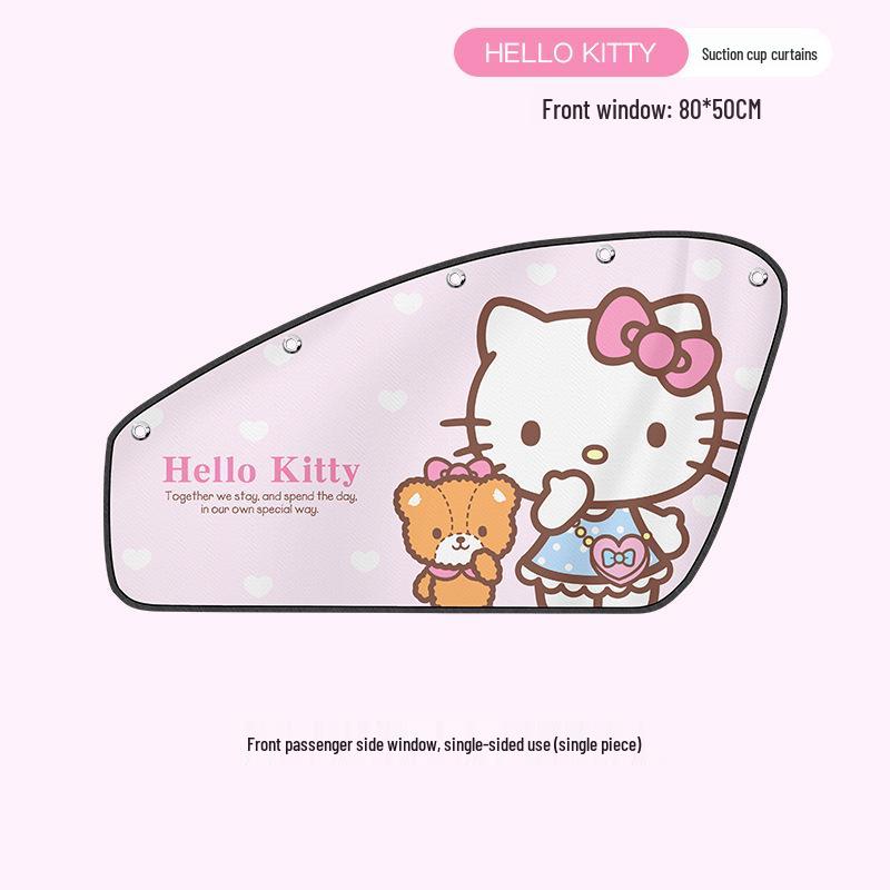 Sanrio Kuromi Car Window Sunshade Curtains with Suction Cups for Baby Heat Protection