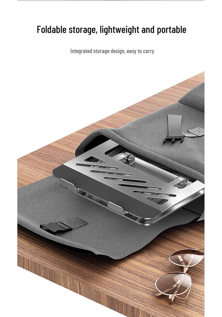360° Rotating Foldable Laptop Stand - Portable Metal Desktop Riser with Cooling Feature