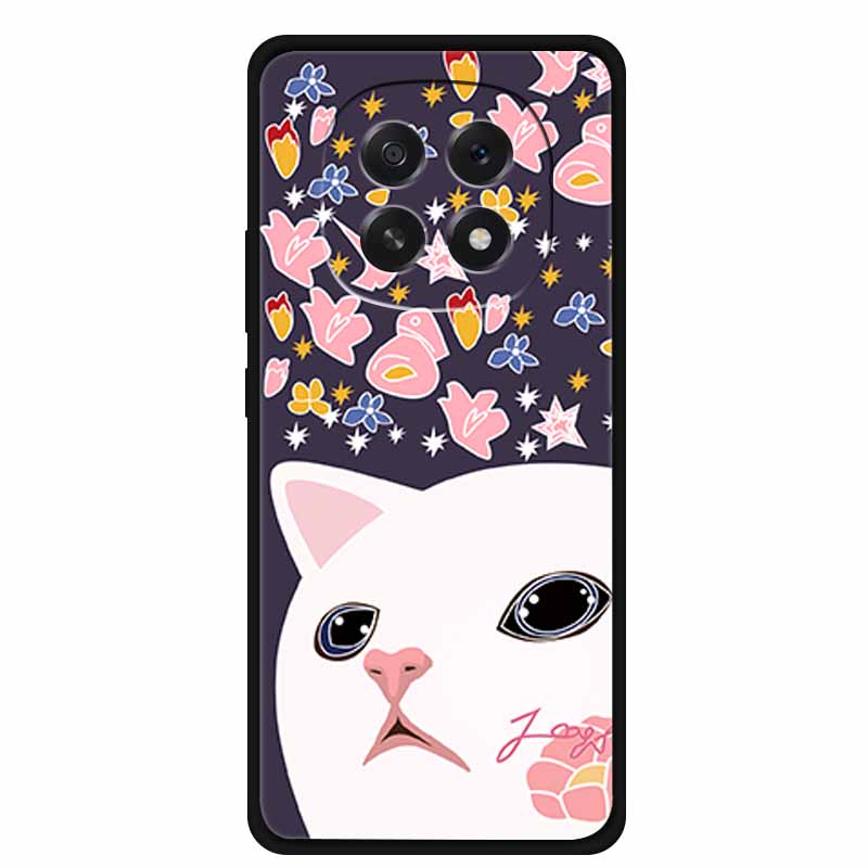 For Oppo A5 5G Phone Case 3D Relief Emboss Flowers Back Cover Black TPU Silicone Soft Case For Oppo A 5 PKQ110 Cases 6.7" Fundas