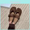 Vintage Leopard Print Mary Jane Shoes For Women With Buckle Flat Heel Casual Comfort