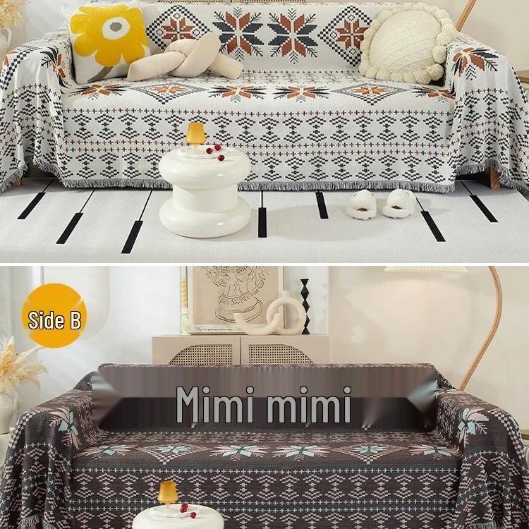 All-Season Universal Knitted Sofa Cover for Single or Three-Person Sofa