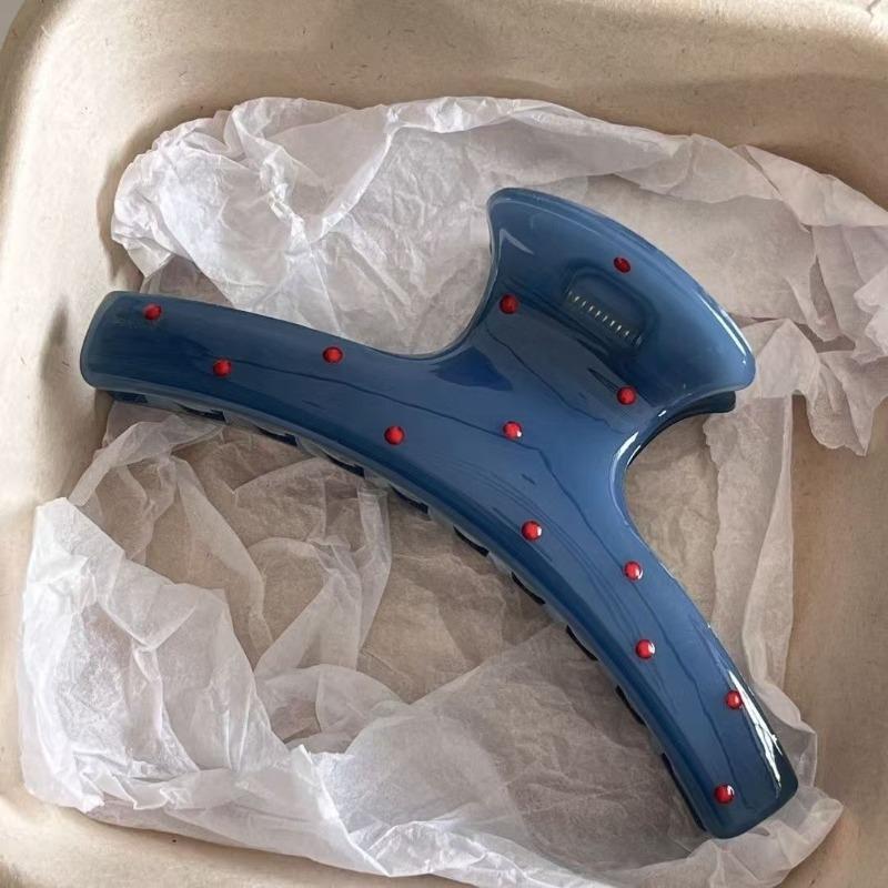 Vintage Women Red Polka Dot Bow Shark Clip Hairpin Hair Claw Crab Barrettes Elegant Headwear Hair Accessories Xmas Gifts