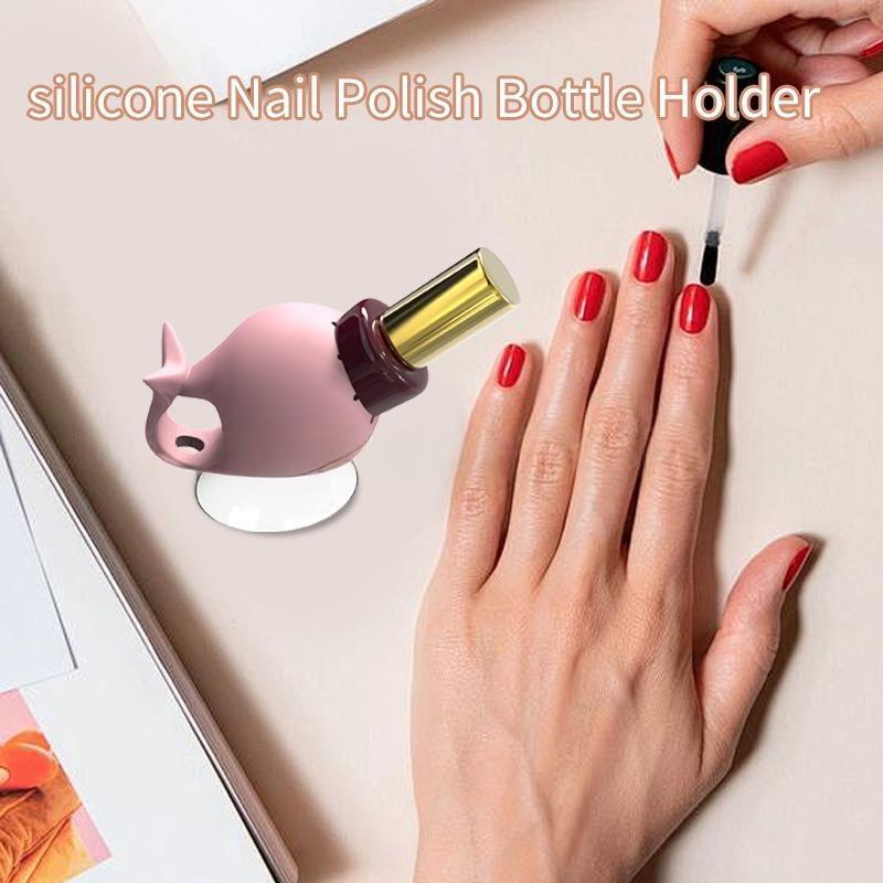 Silicone Nail Polish Bottle Holder Stand, Non-slip Base, Prevents Spills, Reusable for Stable Manicure Nail Art Salon & Home Use