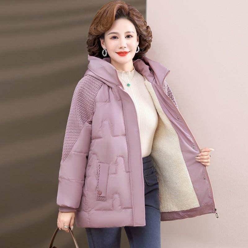 Winter Women's Jacket Fashion Loose Hooded plush cotton-padded Coats Thicken Parkas Vintage Winter Clothes Women