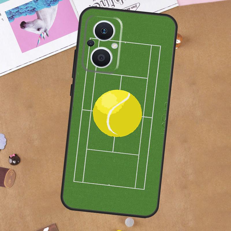 Tennis Racket Tennis Ball For OPPO Reno 11F 12F 13F 14F 10 11 12 13 14 Pro 7 8 Lite 8T OPPO Find X5 X6 X8 X9 Pro Case
