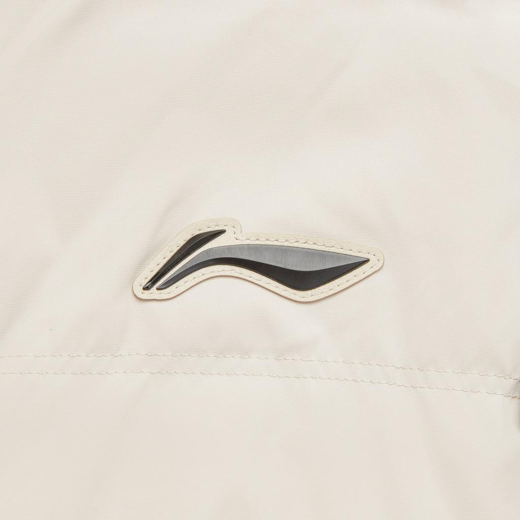 Li Ning Badminton Series Hooded Color Block Logo Mid-Length Down Jacket Men Outerwear Silver-Fish-Gray AYMU341-2