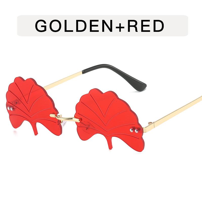 Leaf Shape Women Sunglasses Rimless Hip Hop Style New Stylish Sun Glasses Men European American Women's Sunglasses