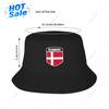 Denmark Flag Shield Bucket Hats Print Cool Fans Sun Shade Simple Classic Outdoor Summer Fisherman Caps Fishing Cap