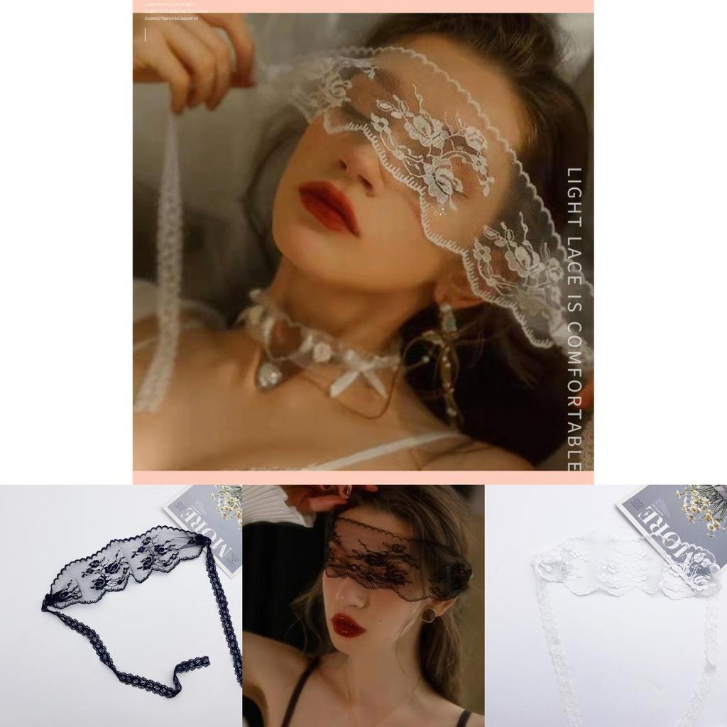 Svart spetsögonmask för vuxen cosplay med justerbart band och elegant design