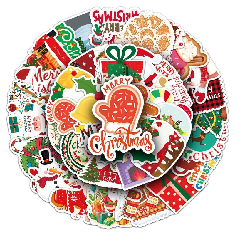 50 Christmas Graffiti Stickers Personalized Cartoon Holiday Creative Decoration Luggage Phone Case