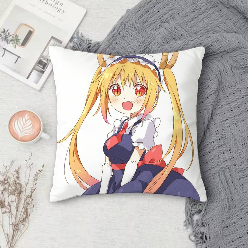 MMiss Kobayashis Dragon Maid Doublesided Printed Square Decorative Cushion Cover for Sofa Living Room Home Decor
