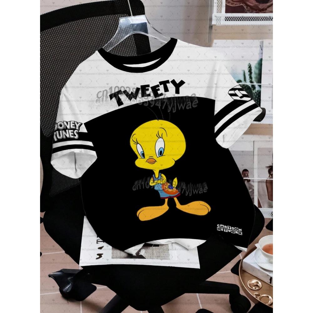 2026 Cartoon Duck Tweety Rabbit Print Men Women's Short Sleeve T-Shirt Casual 3d Print Summer Kids Parent Sport Tops T-shirt Tee