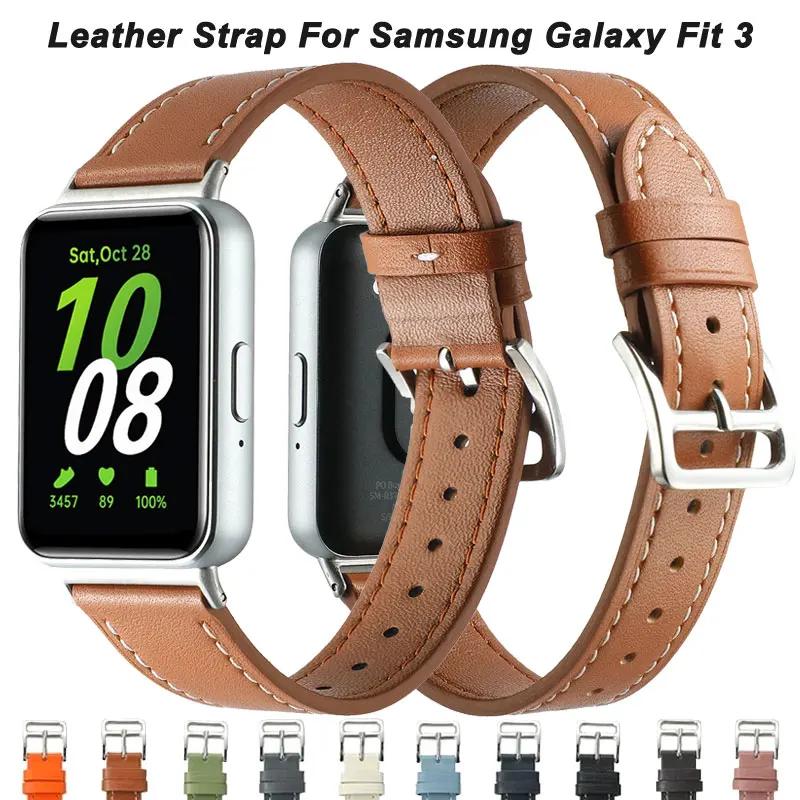 Genuine Leather Strap For Samsung Galaxy Fit 3 Watch Band Accessories Replace Belt Wristband For Galaxy Fit 3 Bracelet correa