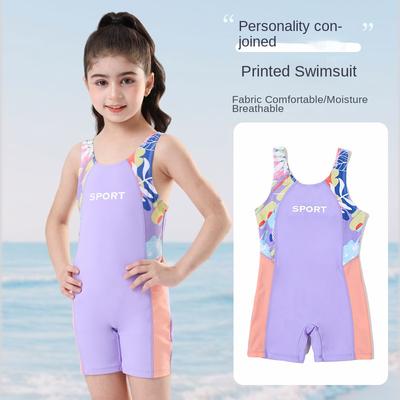 6-12 Years Old Children's Swimming Costumes Girls Professional Flat One-piece Quick-dry Training Girls Swimwear