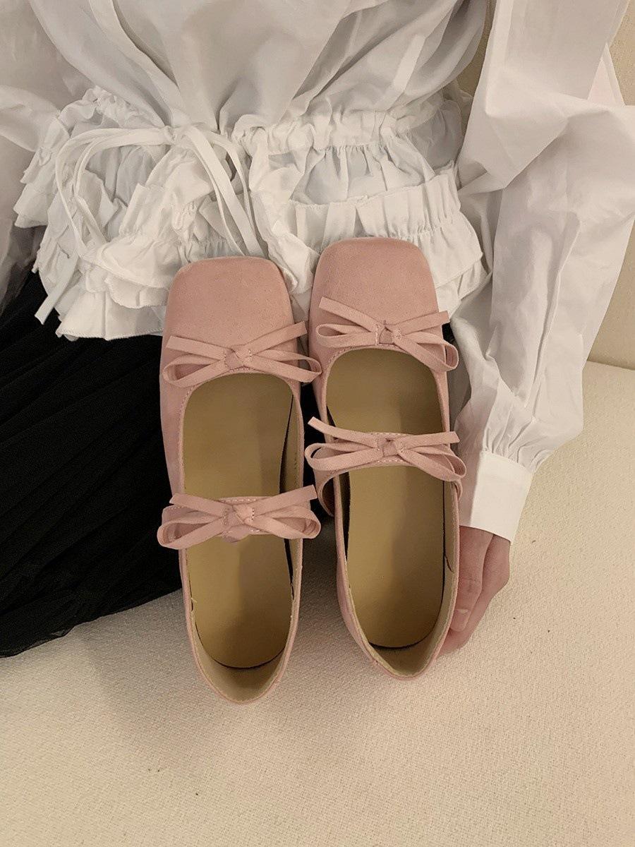 

Женские новые модные розовые балетки с квадратным носком и скрытой платформой, с бантом, туфли Мэри Джейн 40 розовый