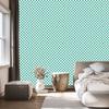 Checkerboard Wallpaper in Navy, Mint and White for Living Room and Bedroom 50x1000