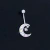 Colorful Zircon Starmoon Octopus Inlaid Diamonds Belly Piercings Ring Sexy Belly Button Ring  Body Ring Women Jewelry