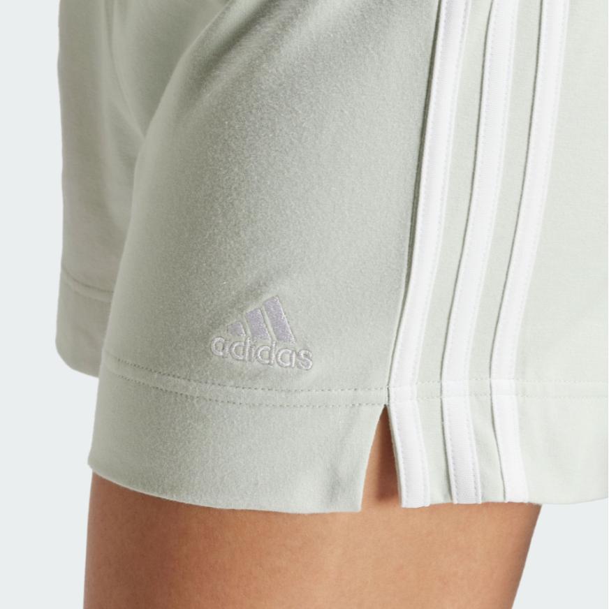 Adidas Essentials Solid Slim Fit Sports Casual Shorts Women Bottoms Linen-Green IY4183