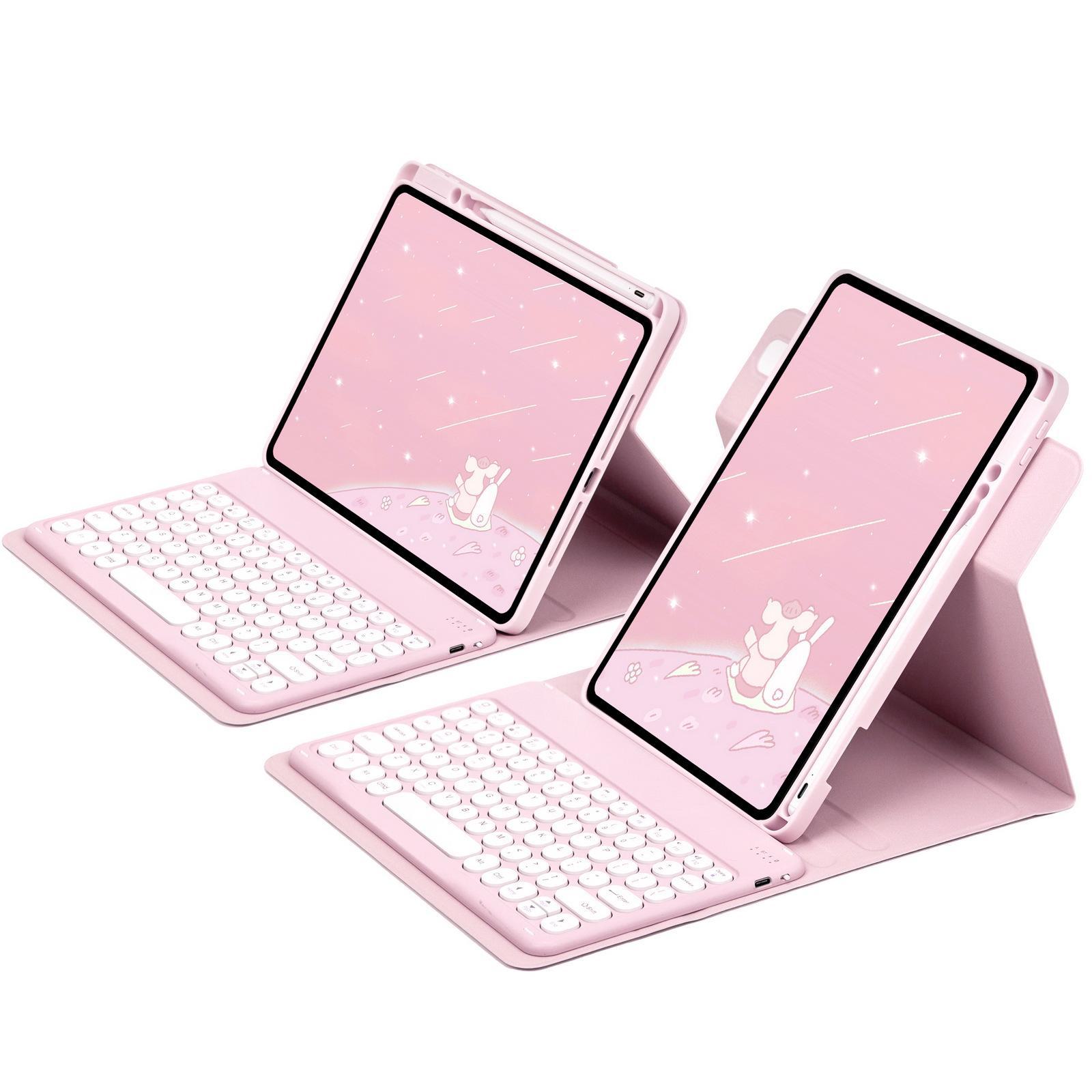 

Вращающийся акриловый чехол для iPad 10-го поколения со слотом для стилуса, 10,2-дюймовая магнитная Bluetooth-клавиатура и кожаная обложка iPad 10.2/10.5 (7/8/9th Gen, Air 3, Pro 10.5)