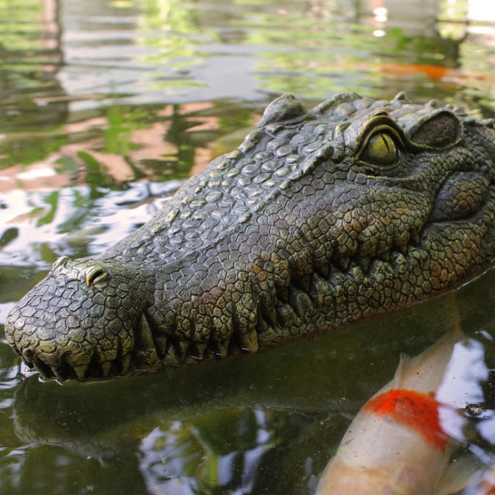 Floating Alligator Head, Pool Accessories Float Fake Alligator Head For Swimming Pool Koi Pools, Resin Ornaments Decoration For Garden Courtyard