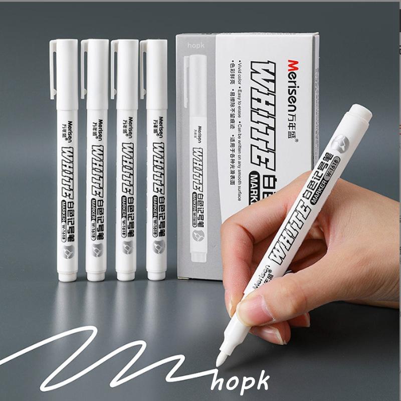 White Marker Pen Alcohol Paint Oily Waterproof Tire Painting Graffiti Pens Permanent Gel Pen for Fabric Wood Leather Marker