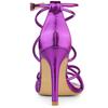 Allegra K Strappy Sandals with Stiletto Heels, Open Toe, Women's High Heels, Party, Spring/Summer, Purple, Size 27.0cm