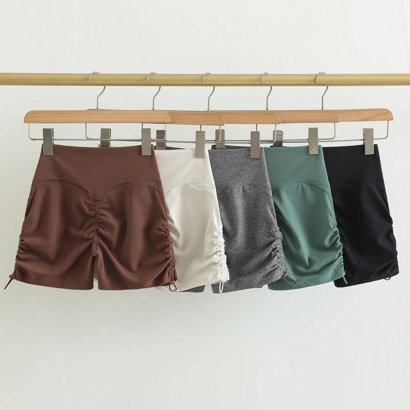 Kordelzug Yoga-Shorts Dreipunkt Pfirsich-Po Fitness Chrysanthemen-Hose Kurze Hüftstraffung Hüft-Yoga-Hose Damen Hohe Taille Hüftstraffung
