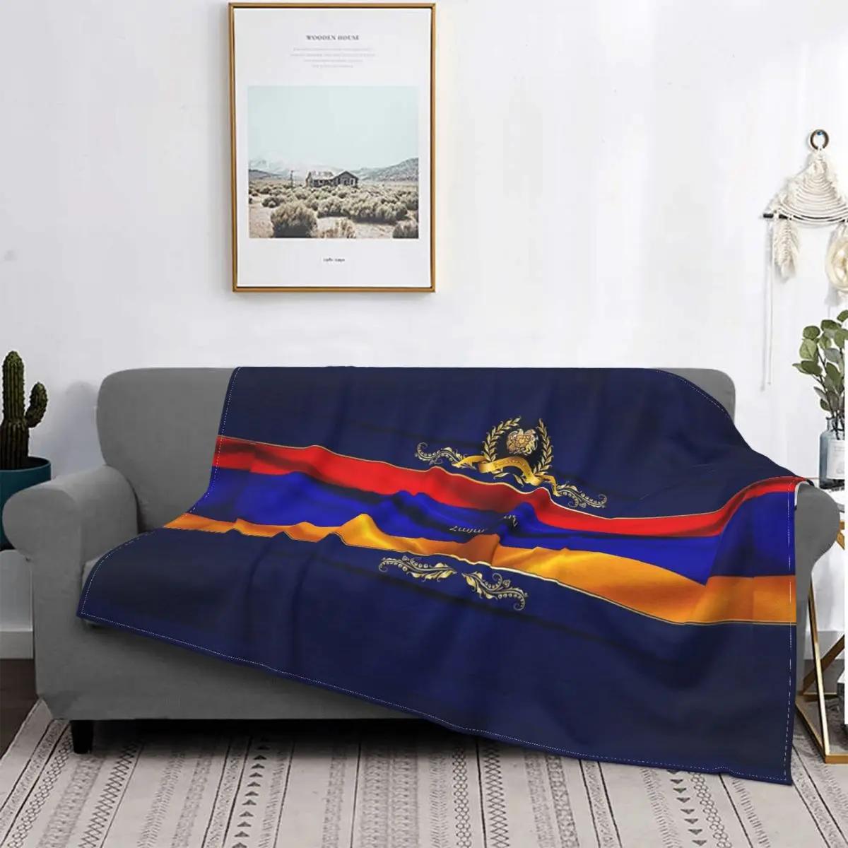 

Golden Armenia Blanket Armenian Flag Flannel Awesome Breathable Throw Blanket for Home All Season 80x120cm
