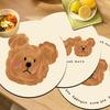 Bear Coasters Creative Ceramic Heat Insulation Mats Simple Household Absorbent Anti-Scald Pot Mat Kitchen Home Accessories