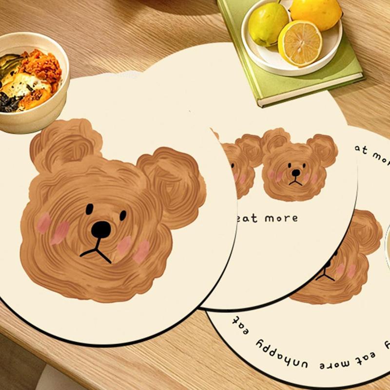 Bear Coasters Creative Ceramic Heat Insulation Mats Simple Household Absorbent Anti-Scald Pot Mat Kitchen Home Accessories