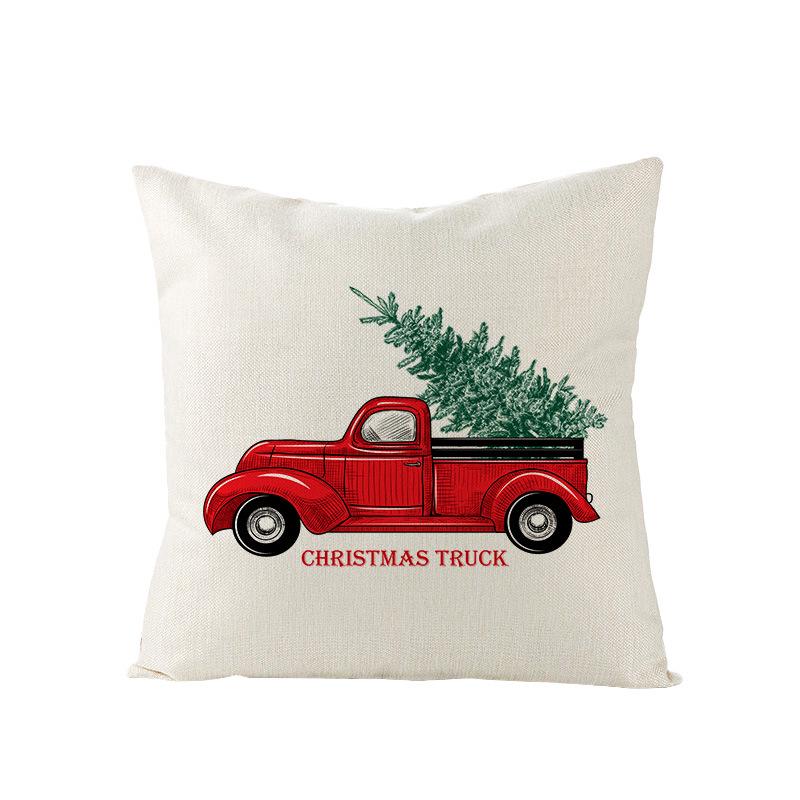 Cartoon Bedruckter Polyester Kissenbezug Zuhause Weihnachts-Serie Sofa Kissenbezug Neuer Kissenbezug