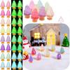 50Pcs Luminous Christmas Tree Ornament Plants Micro Landscape Figure Glowing Miniature Statue Potted Mini Garden Accessories