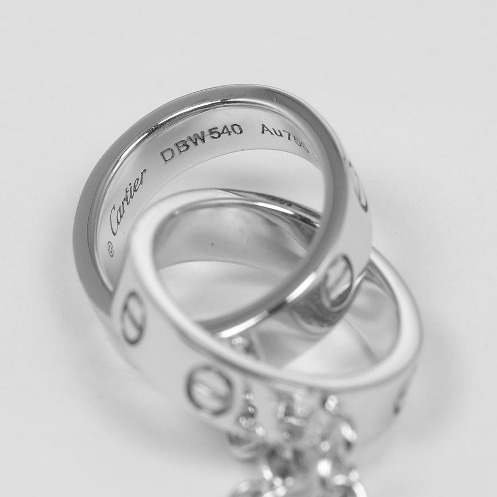 CARTIER Baby love Bracelet Wrist Size6.9" K18 white gold 4.35g Women Used