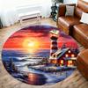1pc Lighthouse Winter Round Chair Mat Office Area Rug - Non-Slip, Floor Mat for Office, Bedroom, Ideal Home Decor Gift C0112074