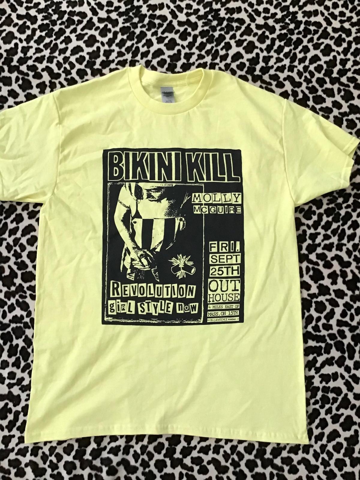 Bikini Kill 90s Retro style Yellow T shirt Men Women Heavy cotton Unisex T-Shirt S
