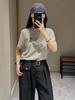 Women's Cotton Cat Head Embroidered Short Sleeve T-Shirt - Trendy Early Spring 2026 Arrival