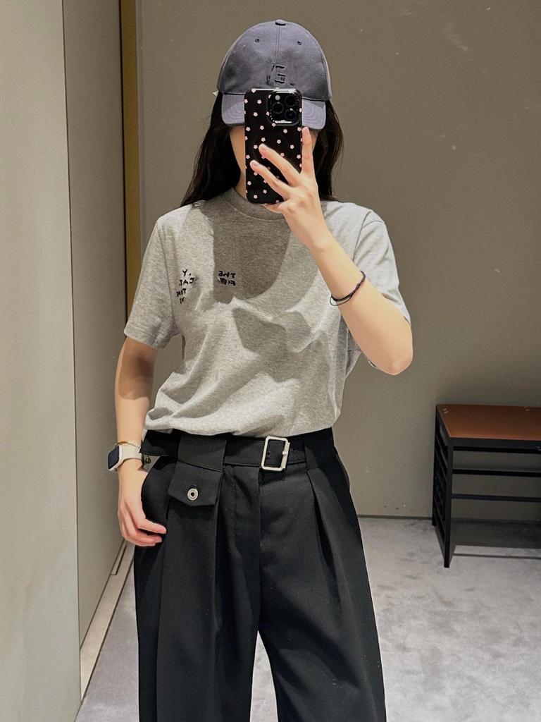 Women's Cotton Cat Head Embroidered Short Sleeve T-Shirt - Trendy Early Spring 2026 Arrival