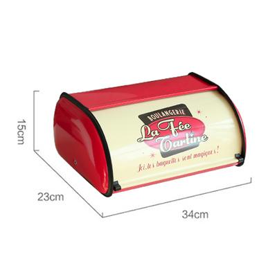 

Retro Metal Bread Pastry Cake Box Case Large Capacity Rice Case Food Storage Kitchen Storage Box Cooking Supply Home Furnishing червоний