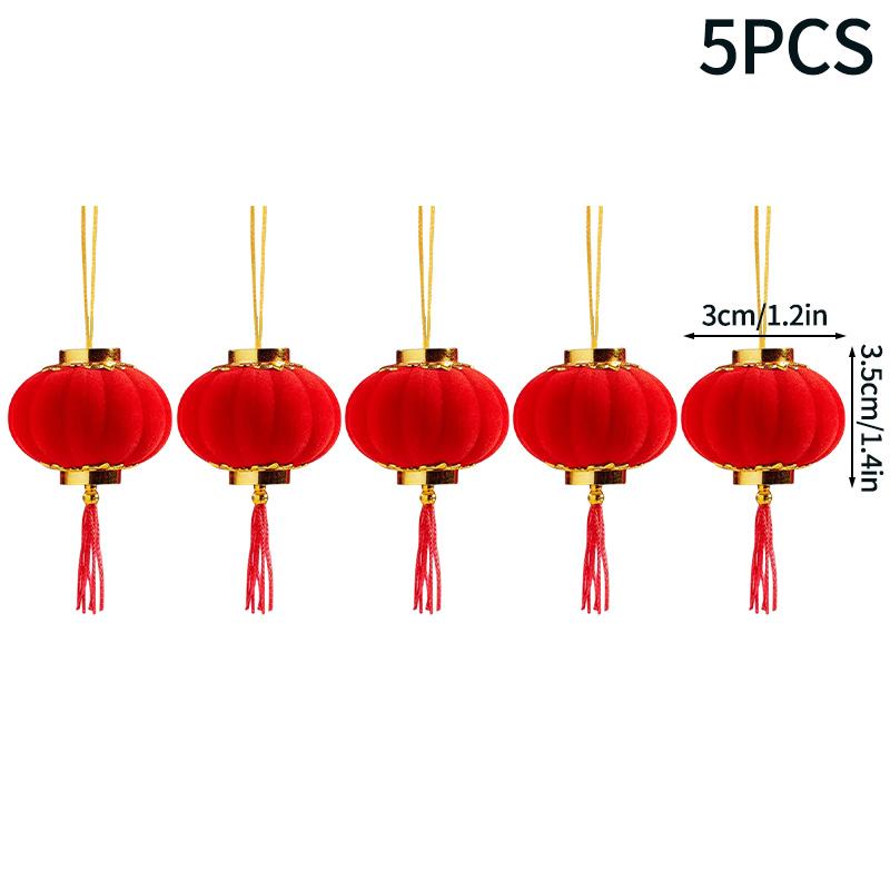 Новогоднее подвесное украшение Красные светящиеся фонарики Китайский мини-светодиодный красный фонарь Подвесное украшение для Праздника Весны