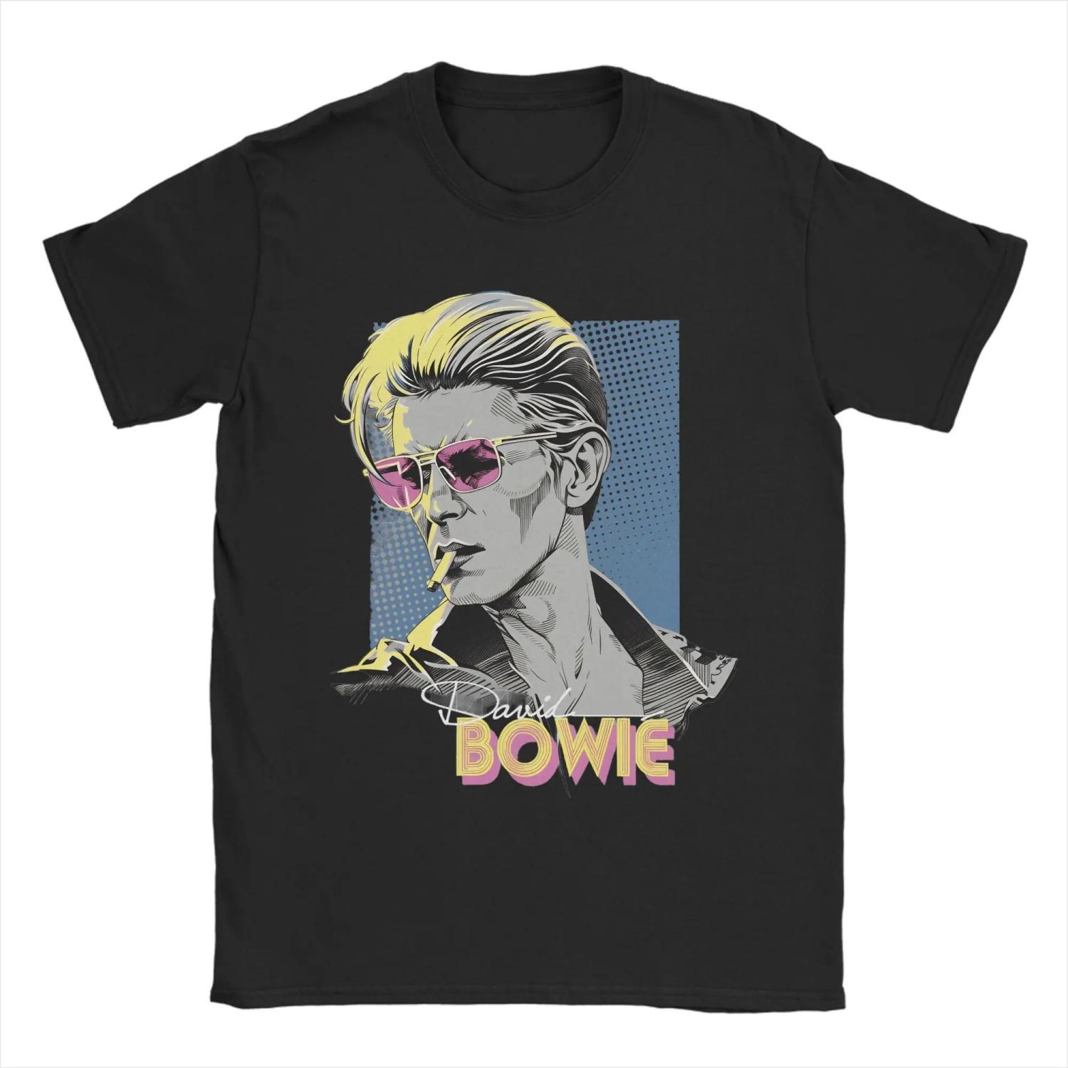 

David Bowie Printed T-shirt for Men Cotton T-shirt Casual and Comfortable Long-sleeved T-shirt, Streetwear T-shirt Top for Y2k S разноцветный