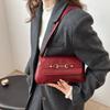 Bolsa de axila com estampa de leopardo, bolsa baguette literária, primavera nova, retrô, simples, fivela decorativa de ferradura, bolsa de ombro