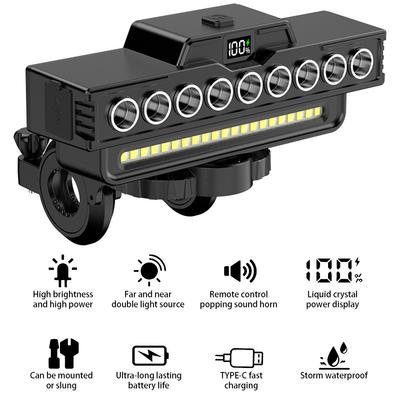 Luz LED Super Brillante para Bicicleta Carga USB Seguridad en Ciclismo Lámpara Frontal 4000mAh Alta Luminosidad Linterna de Bicicleta para Montar de Noche