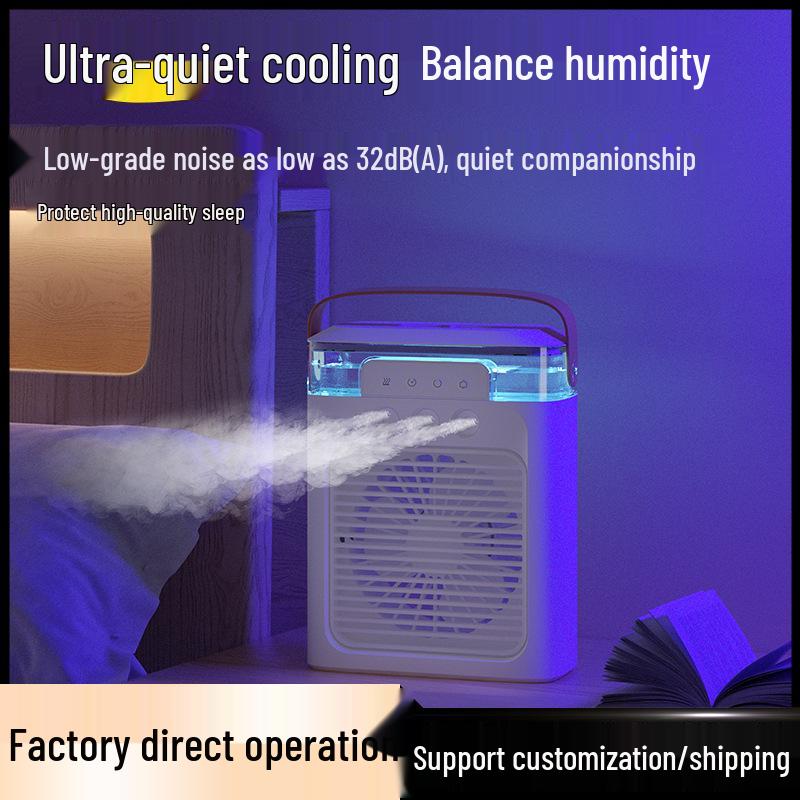 USB Rechargeable Desktop Humidifier Fan with Touch-Screen and Dual Mode