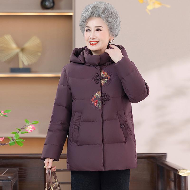 

Стильный женский пуховик: Китайский стиль, от миниатюрного до пожилого, зима 2025 5XL (Recommended 151-160 Jin)