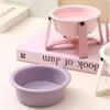 Ceramics Cat Feeding Bowl Iron Frame Protecting Drinking Water Bowl Creative Pet Bowl Feeder  Home