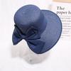 Bow Sun Hat Wide Brim Floppy Hats Women Beach Panama Straw Dome Bucket Hat